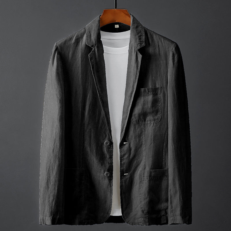 GENOA-LOUIS MINIMALIST LINEN BLAZER