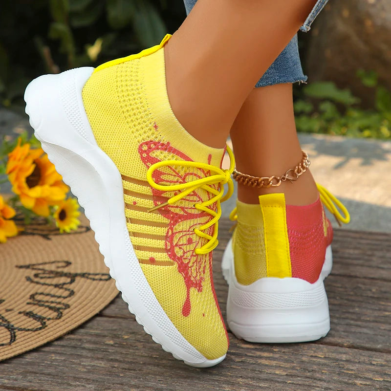 LISBETH BUTTERFLY PRINT SNEAKERS