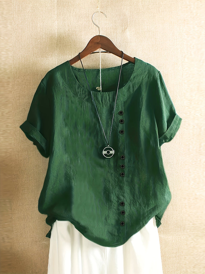 DIETLIND - CASUAL BUTTON DECOR BLOUSE