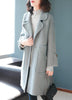 ODILE CASUAL LIGHT BLUE THICK WOOLEN TRENCH