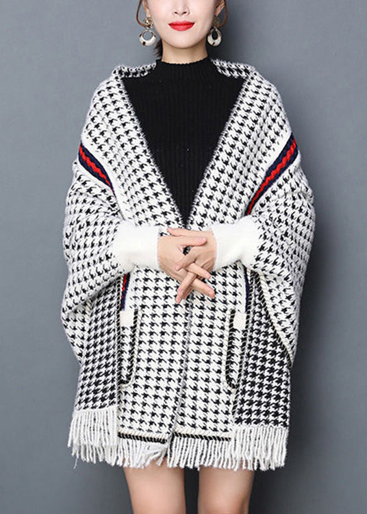 LÉONIE CHIC PLAID PATCHWORK KNIT BLENDED CARDIGANS