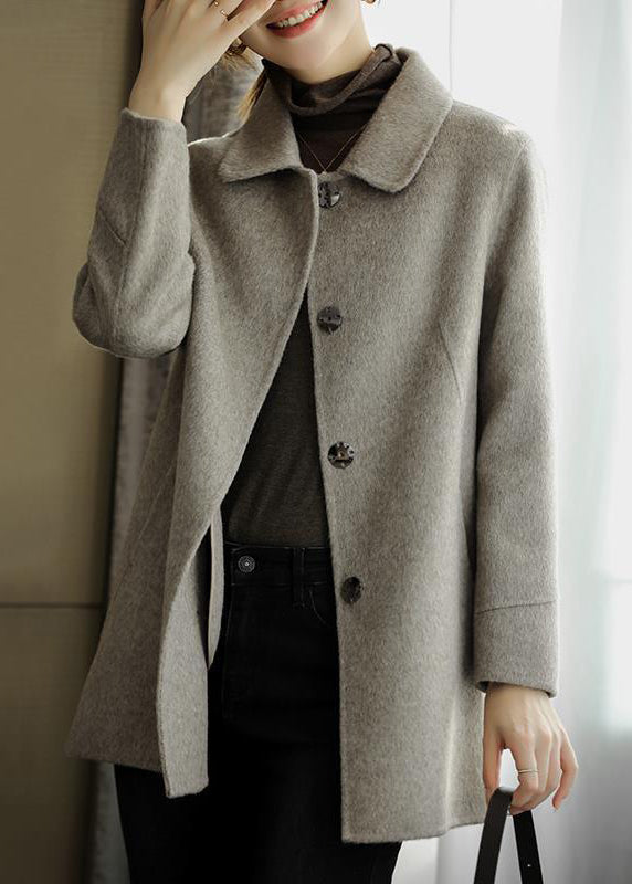 ANGÉLINE GREY PETER PAN COLLAT WOOLEN COAT