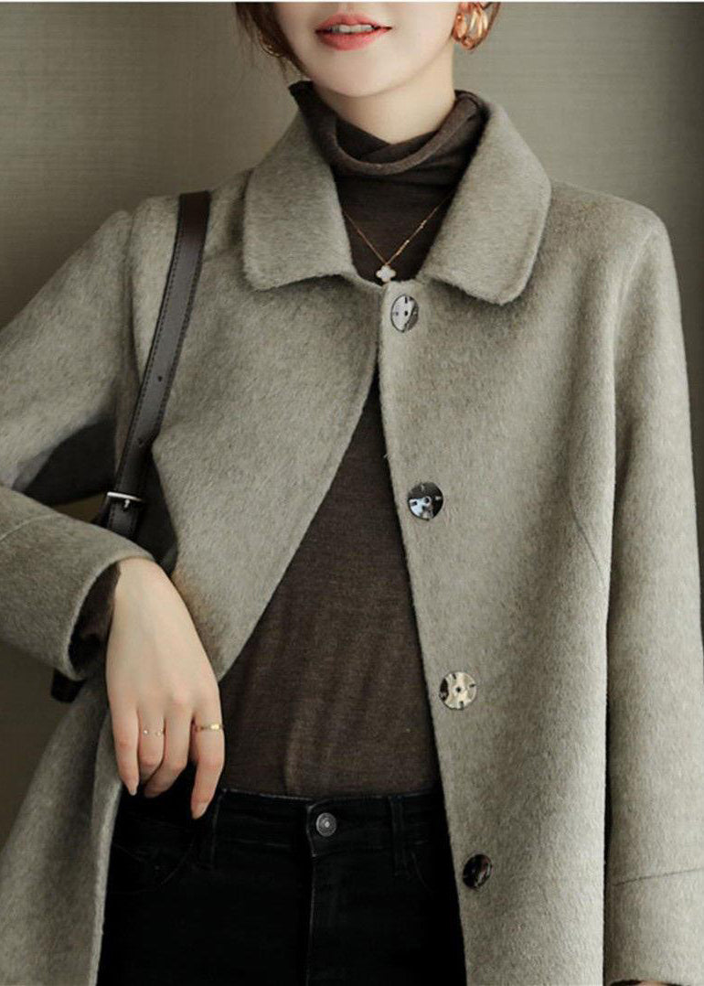 ANGÉLINE GREY PETER PAN COLLAT WOOLEN COAT