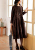 CHLOÉ ELEGANT BROWN CORDUROY DRESS