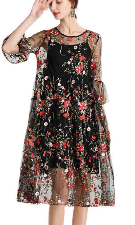 HELENE EMBROIDERED LACE DRESS SET