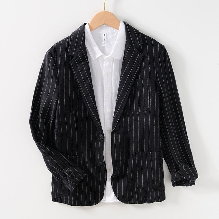 GENOA-LOUIS RELAXED FIT LINEN BLAZER