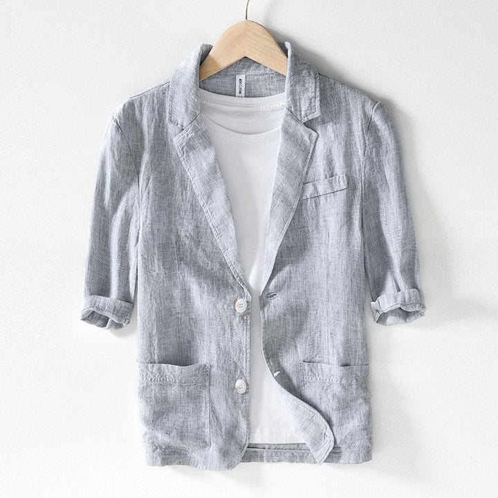 TRISTAN PIERRE SLIM FIT LINEN BLAZER