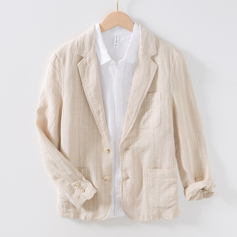 GENOA-LOUIS RELAXED FIT LINEN BLAZER