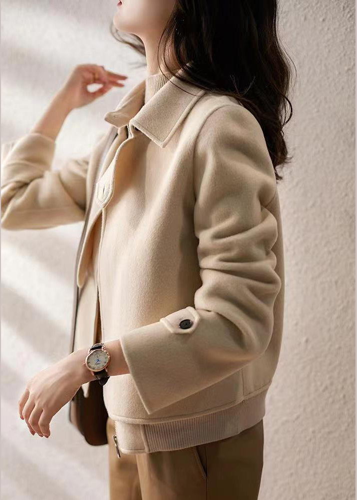 LA ROSABELLE WHITE WOOLEN COAT OUTWEAR