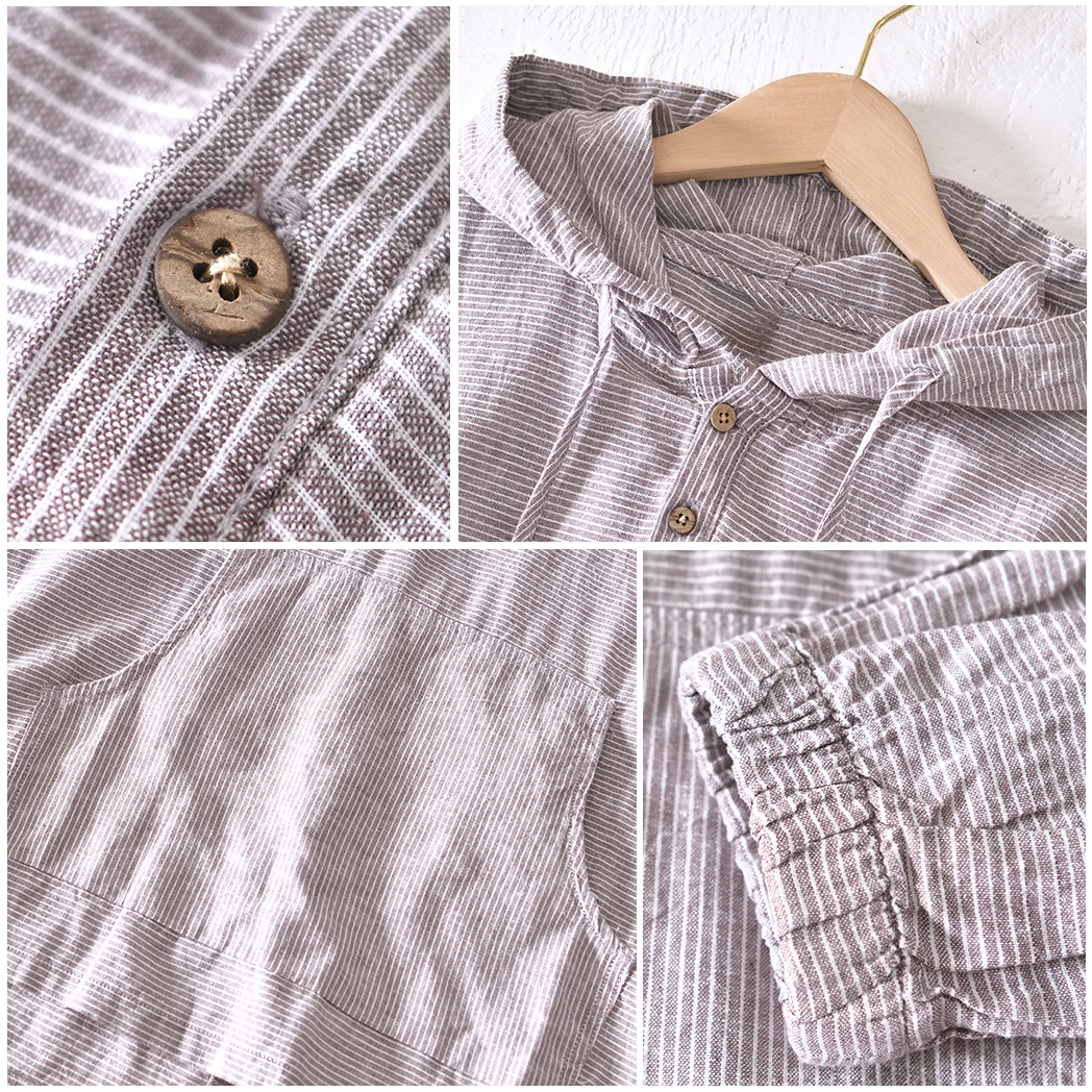 REYNARD HOODED LINEN SHIRT